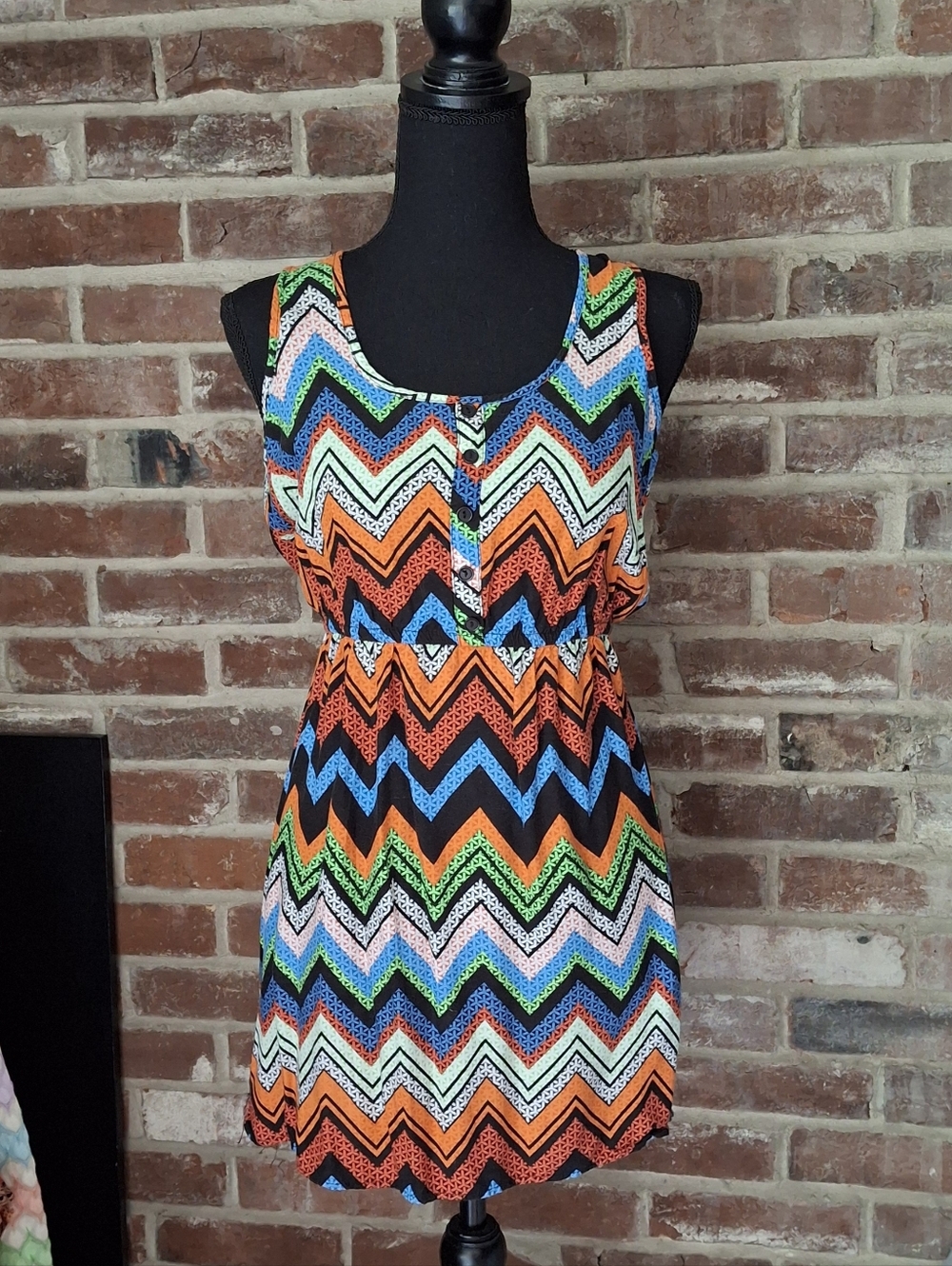 Rue 21 Chevron Tribal Print Tank Mini Dress Sz S